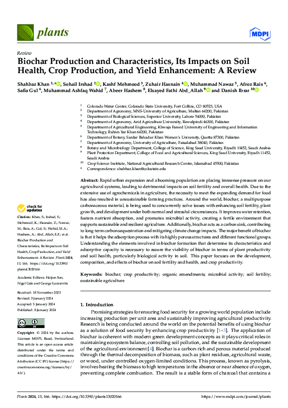 (PDF) Biochar Production and Characteristics, Its Impacts on Soil ...