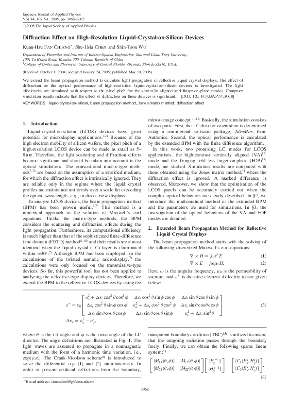 (PDF) Diffraction Effect on High-Resolution Liquid-Crystal-on-Silicon ...