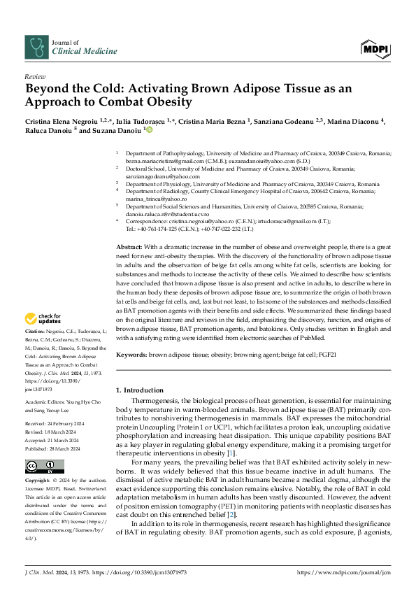 (PDF) Beyond the Cold: Activating Brown Adipose Tissue as an Approach ...