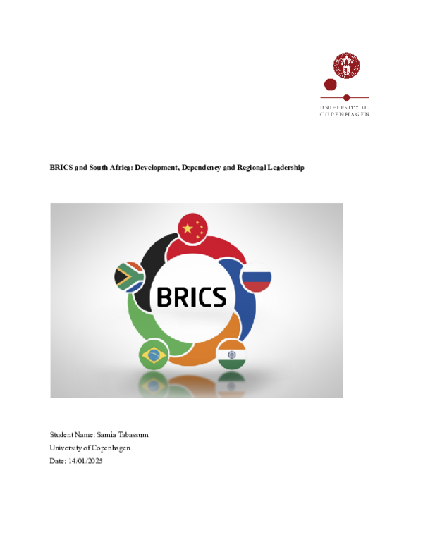 (PDF) BRICS and South Africa: Development, Dependency and Regional ...