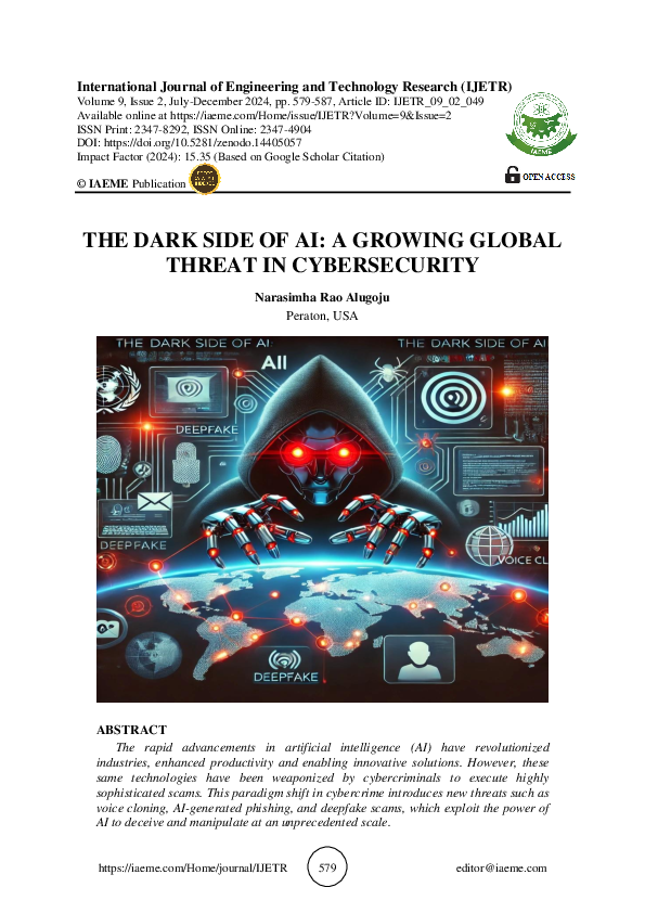 (PDF) THE DARK SIDE OF AI: A GROWING GLOBAL THREAT IN CYBERSECURITY