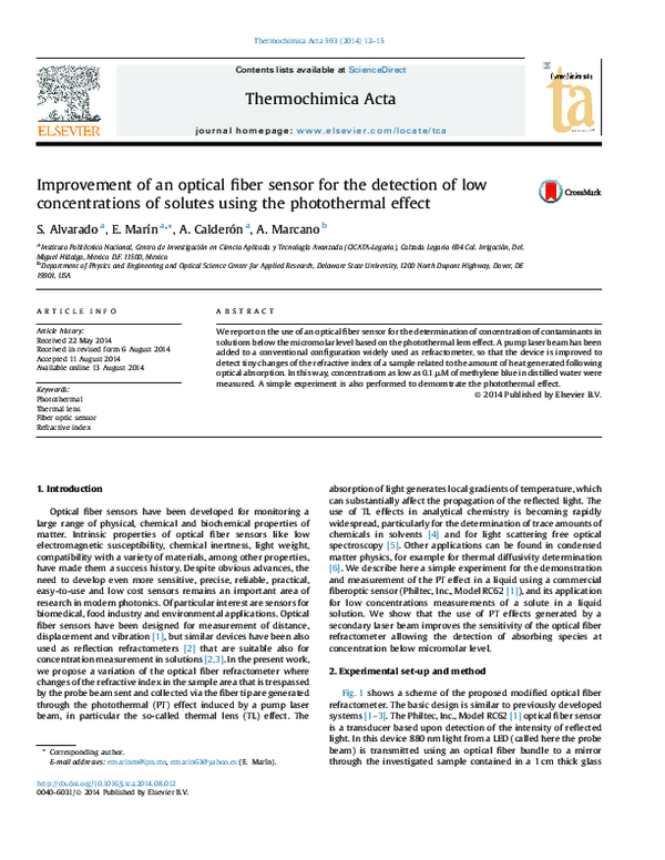 (PDF) Improvement of an optical fiber sensor for the detection of low ...