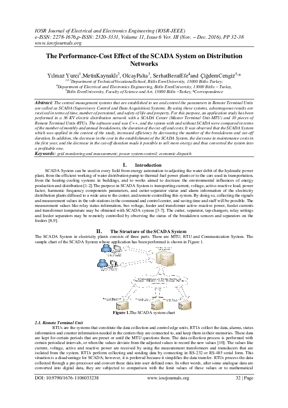(PDF) The Performance-Cost Effect of the SCADA System on Distribution ...