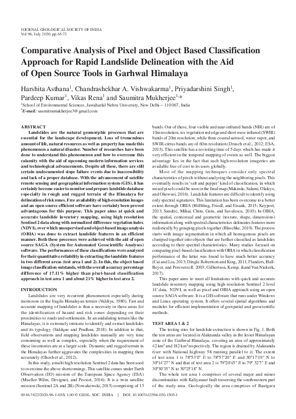(PDF) Comparative Analysis of Pixel and Object Based Classification ...