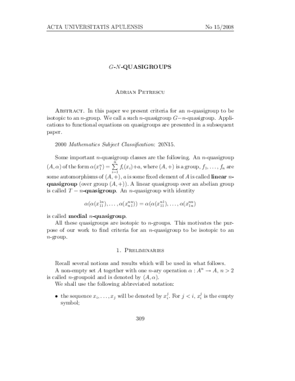 (PDF) G-N-Quasigroups