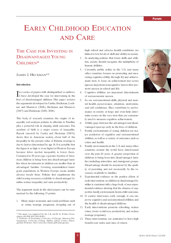 (PDF) Early childhood education and care