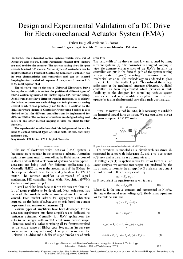 (PDF) Design and experimental validation of a DC drive for ...
