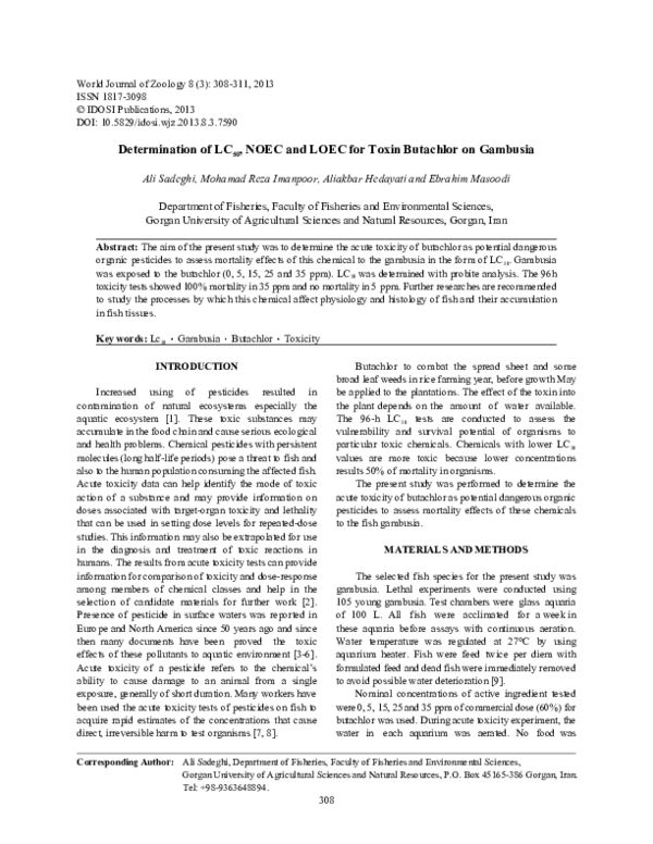 (PDF) The drive to ban the NOEC/LOEC in favor of ECx is misguided and ...