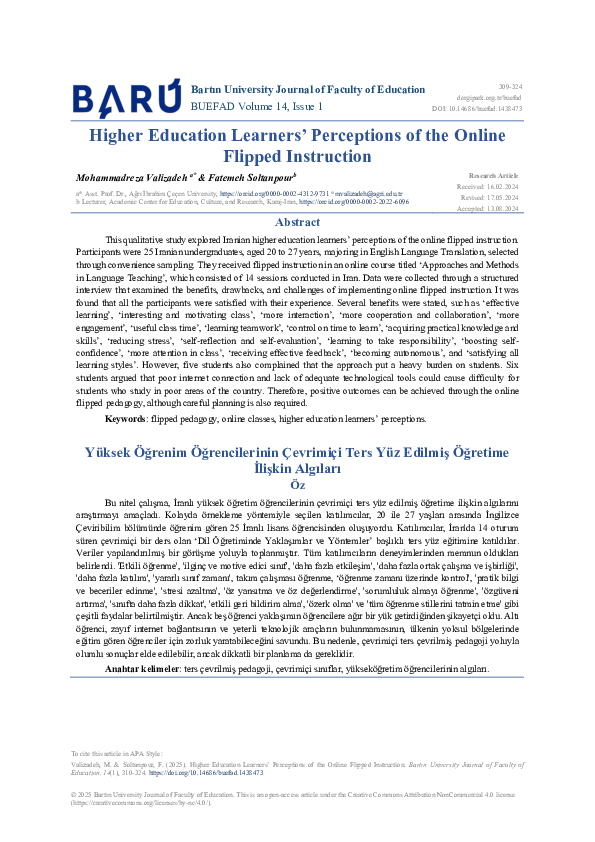 (PDF) Higher Education Learners' Perceptions of the Online Flipped ...