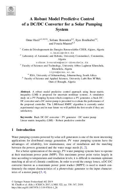 (PDF) A Robust Model Predictive Control of a DC/DC Converter for a ...