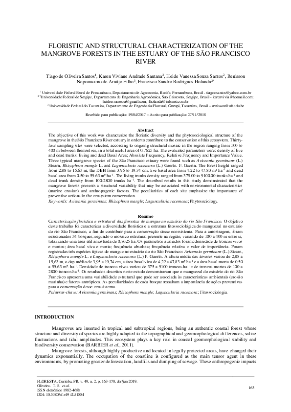 (PDF) Floristic and Structural Characterization of the Mangrove Forests ...