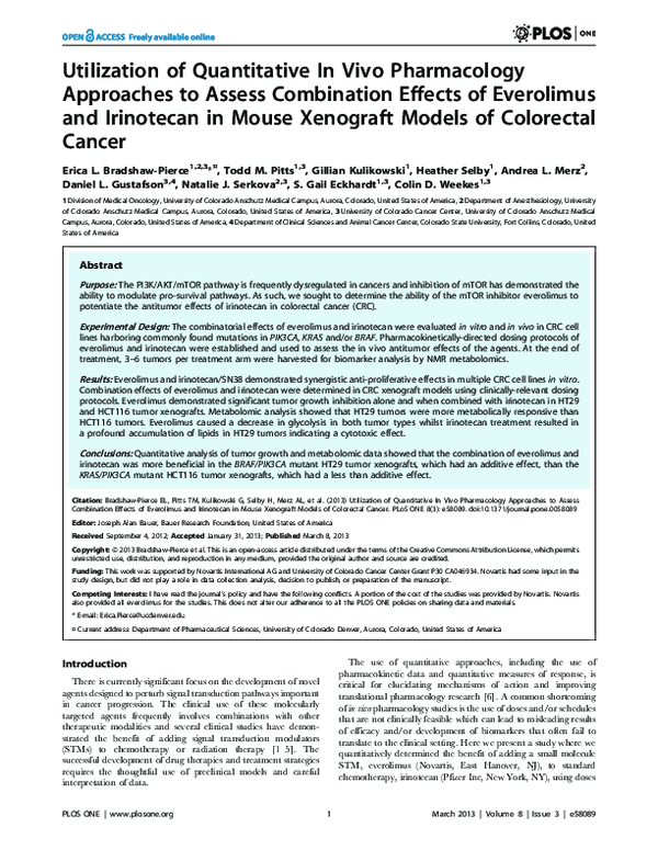 (PDF) Utilization of Quantitative In Vivo Pharmacology Approaches to ...