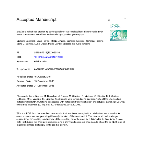 (PDF) In silico analysis for predicting pathogenicity of five ...