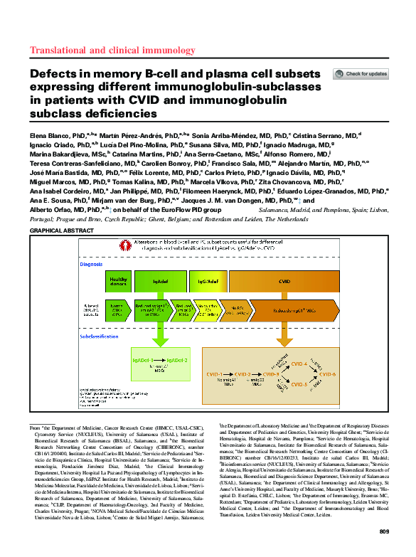 (PDF) Defects in memory B-cell and plasma cell subsets expressing ...