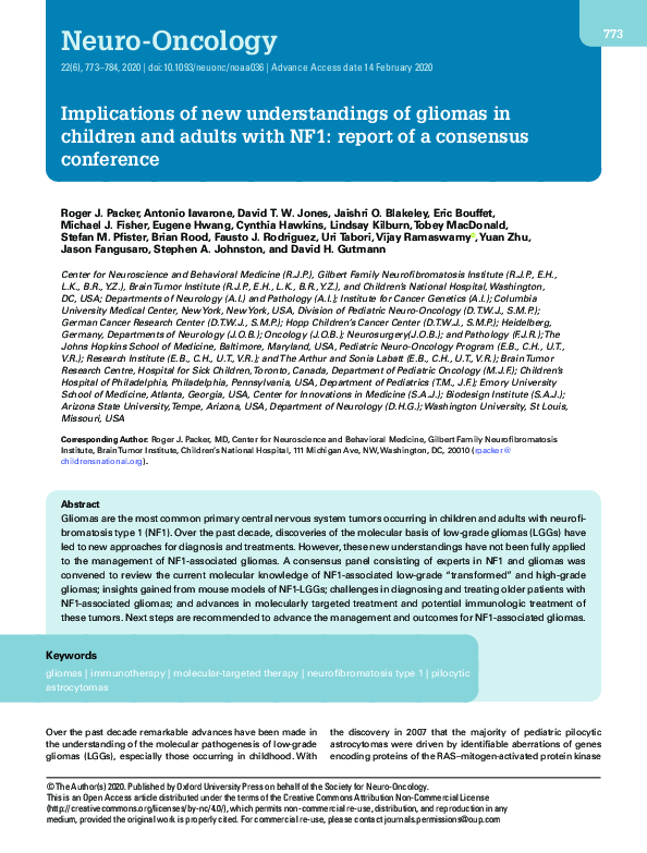 (PDF) Implications of new understandings of gliomas in children and ...