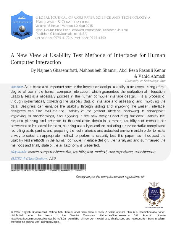 (PDF) A New View at Usability Test Methods of Interfaces for Human ...