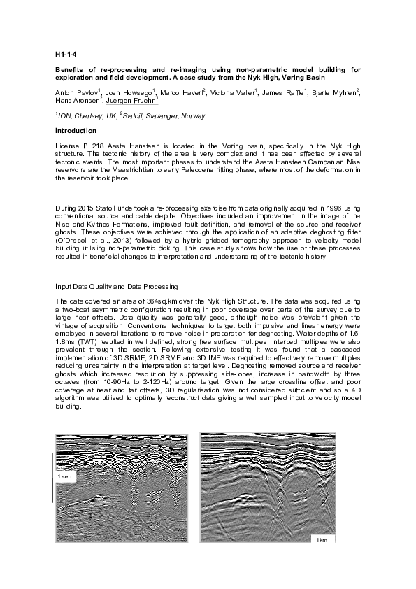 (PDF) Benefits of re-processing and re-imaging using non-parametric ...