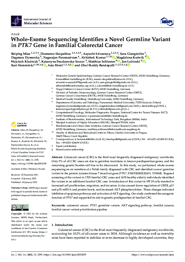 (PDF) Whole-Exome Sequencing Identifies a Novel Germline Variant in ...