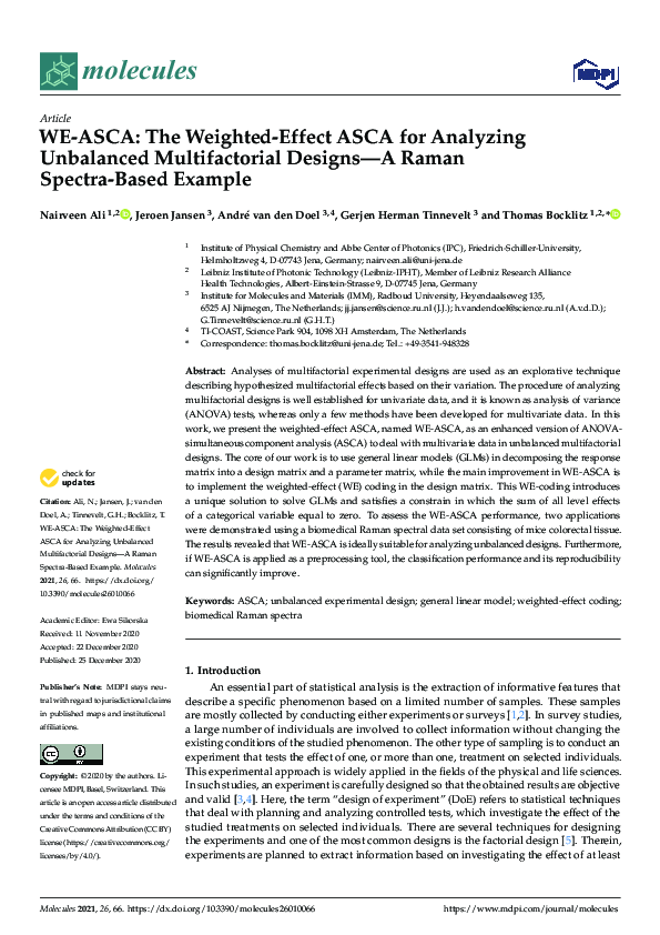 (PDF) WE-ASCA: The Weighted-Effect ASCA for Analyzing Unbalanced ...