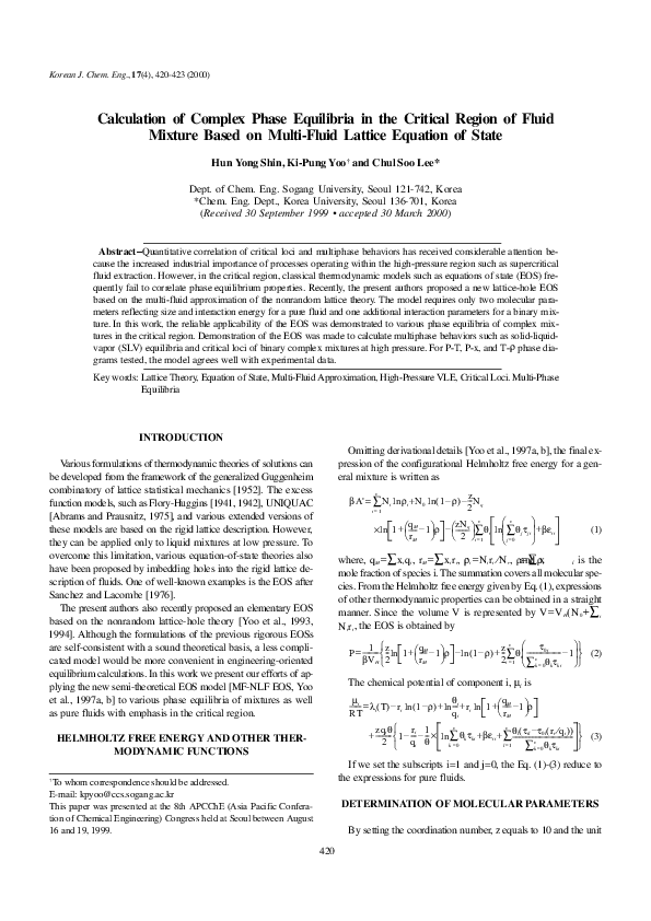 (PDF) Calculation of complex phase equilibria in the critical region of ...