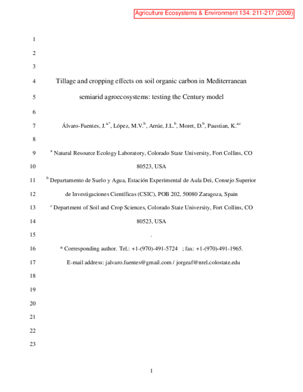 (PDF) Tillage and cropping effects on soil organic carbon in ...