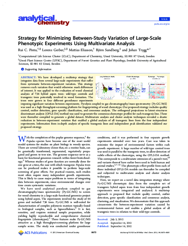 (PDF) Strategy for Minimizing Between-Study Variation of Large-Scale ...