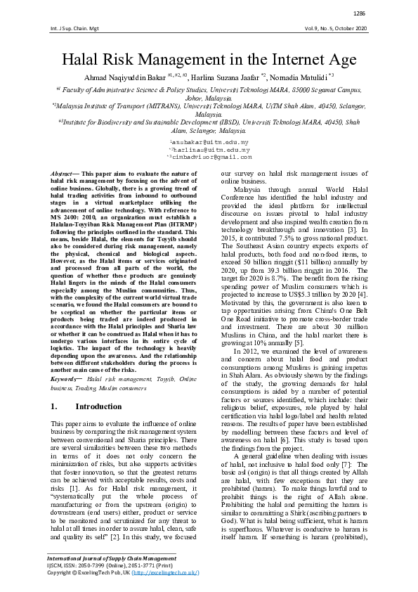 (PDF) Halal Risk Management in the Internet Age