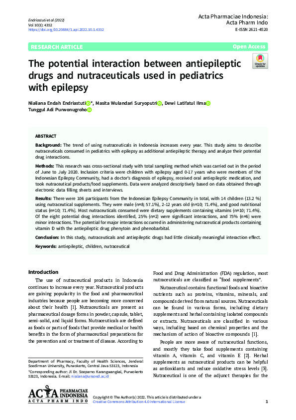 (PDF) The potential interaction between antiepileptic drugs and ...