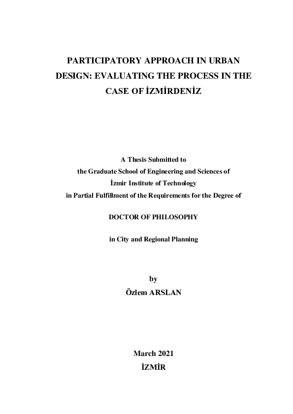 (PDF) Participatory approach in urban design: Evaluating the process in ...