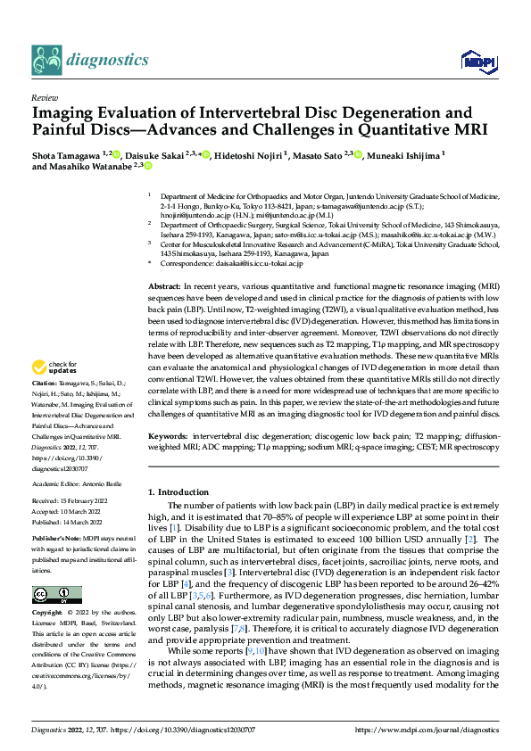 (PDF) Imaging Evaluation of Intervertebral Disc Degeneration and ...