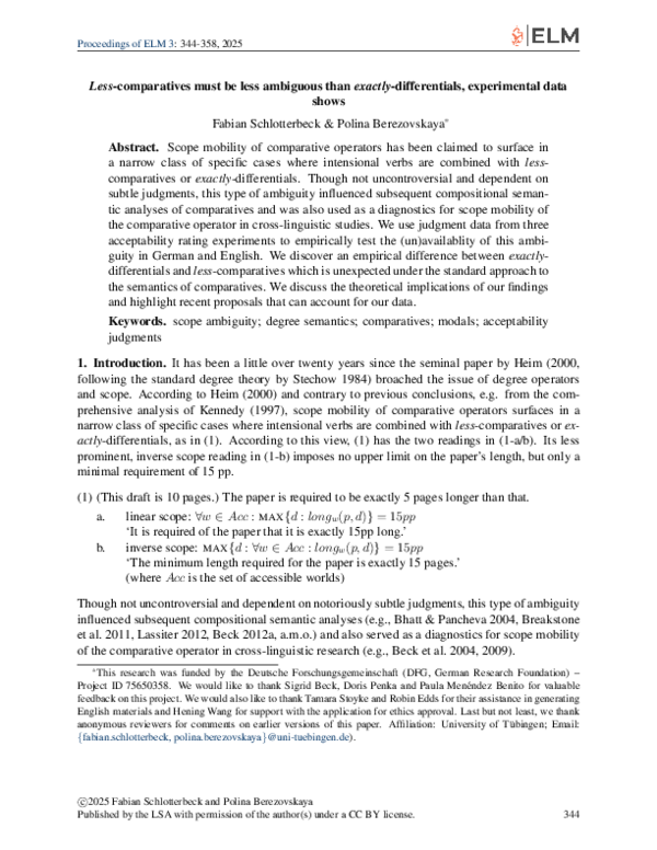 (PDF) Less-comparatives must be less ambiguous than exactly ...