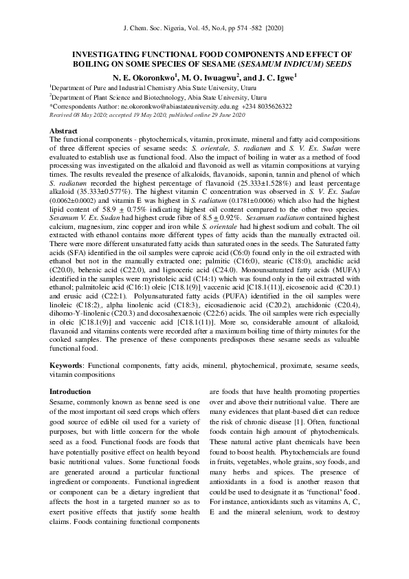 (PDF) Investigating Functional Food Components and Effect of Boiling on ...