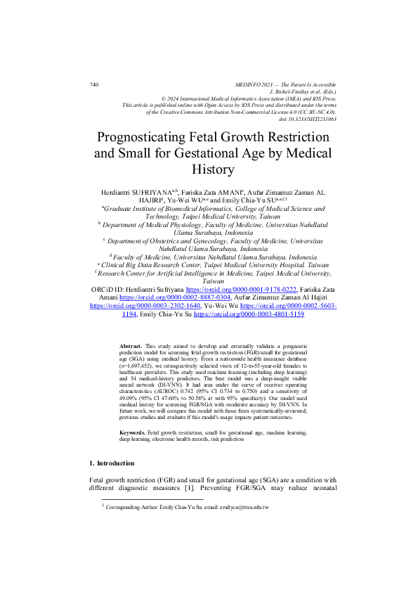 (PDF) Prognosticating Fetal Growth Restriction and Small for ...