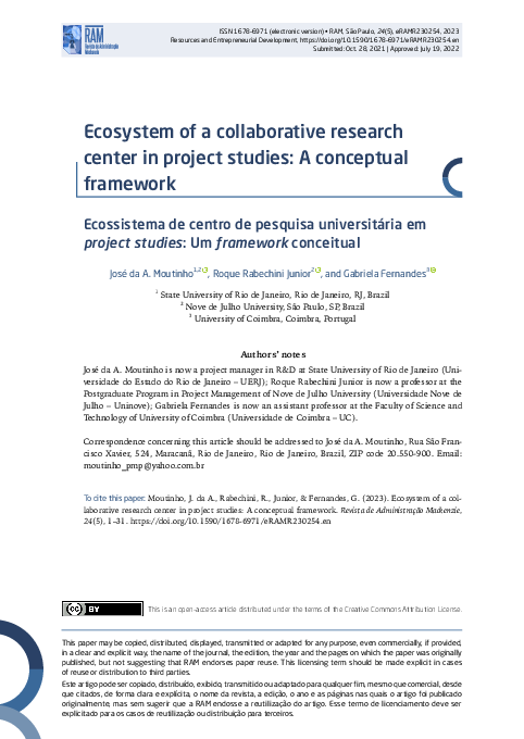 (PDF) Ecosystem of a collaborative research center in project studies ...