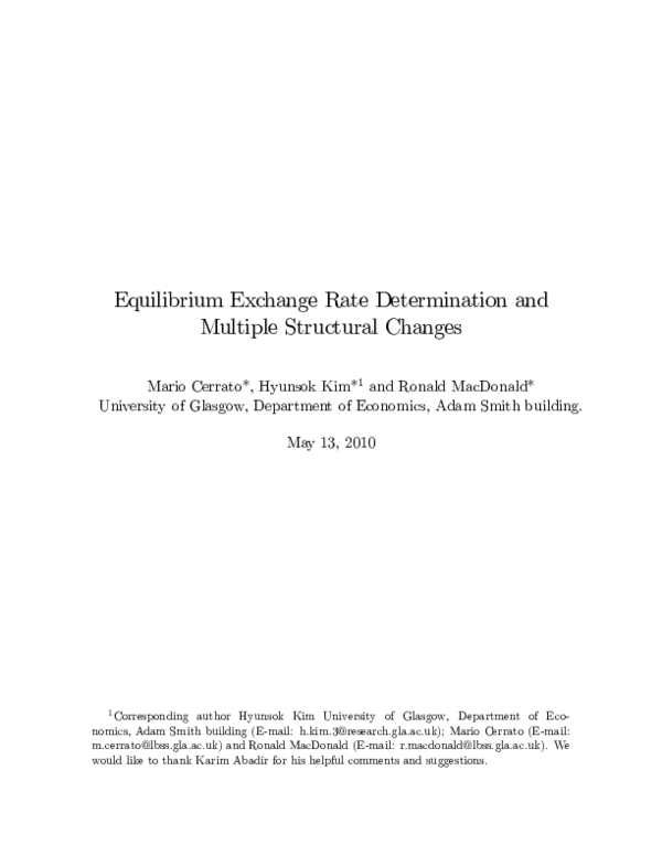 (PDF) Equilibrium exchange rate determination and multiple structural ...