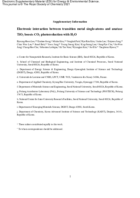 (PDF) Electronic interaction between transition metal single-atoms and ...