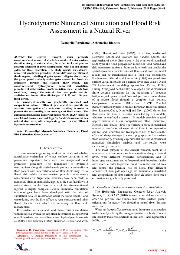 (PDF) Hydrodynamic Numerical Simulation and Flood Risk Assessment in a ...