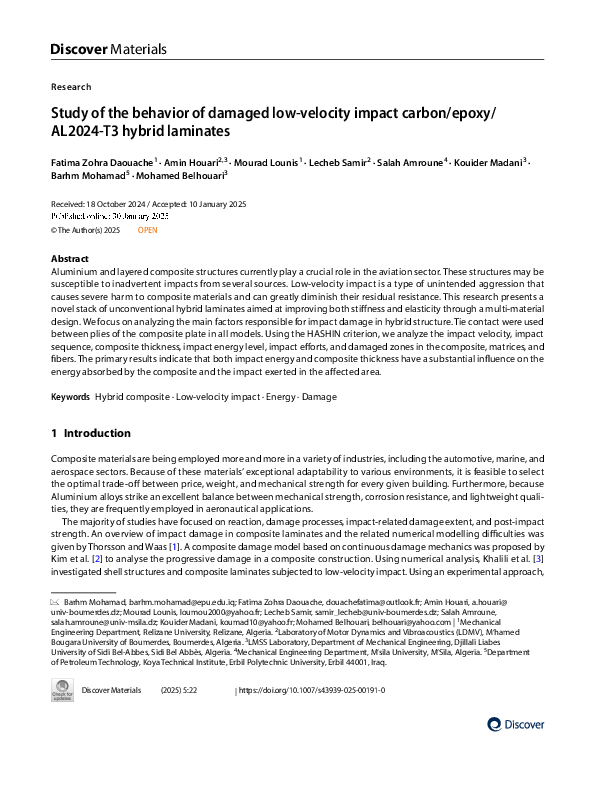 (PDF) Study of the behavior of damaged low-velocity impact carbon/epoxy ...