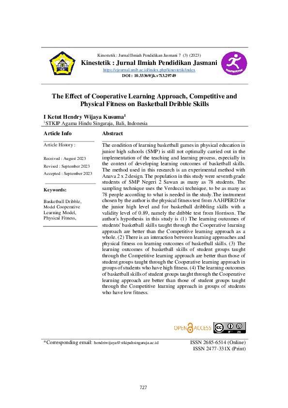 (PDF) The Effect of Cooperative Learning Approach, Competitive and ...