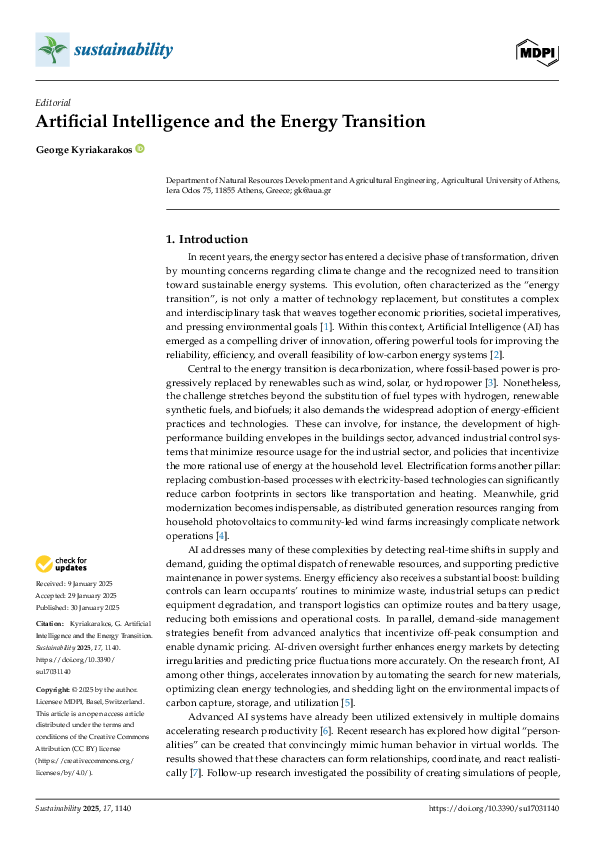 (PDF) Artificial Intelligence and the Energy Transition