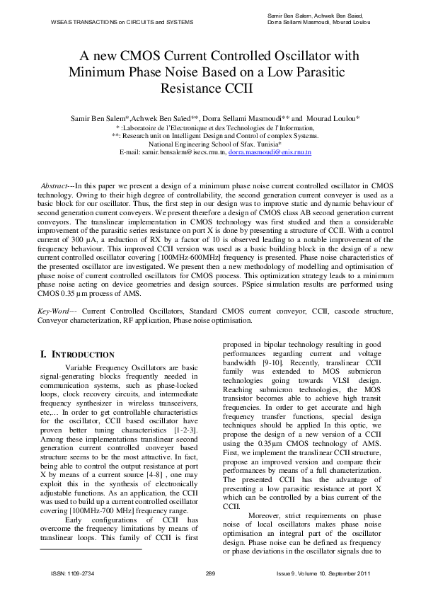 (PDF) A new CMOS current controlled oscillator with minimum phase noise ...