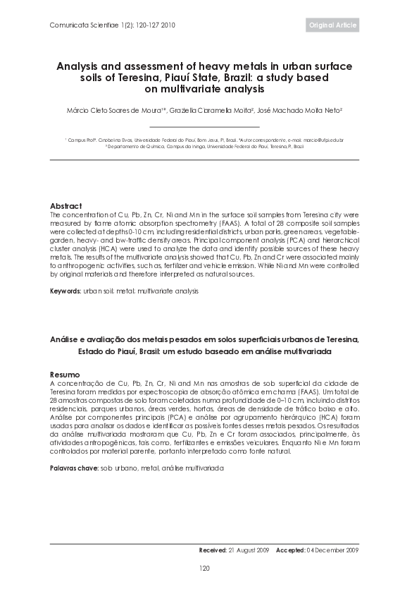 (PDF) Analysis and assessment of heavy metals in urban surface soils of ...