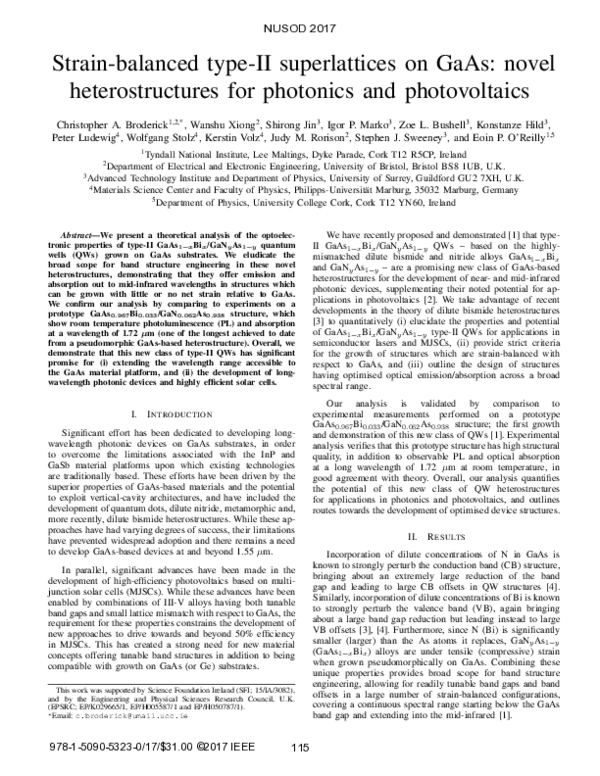 (PDF) Strain-balanced type-II superlattices on GaAs: Novel ...