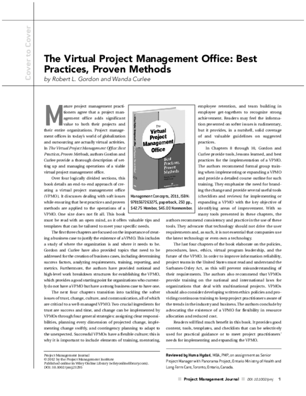 (PDF) The Virtual Project Management Office: Best Practices, Proven Methods