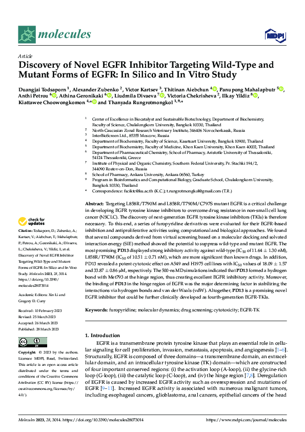 (PDF) Discovery of Novel EGFR Inhibitor Targeting Wild-Type and Mutant ...