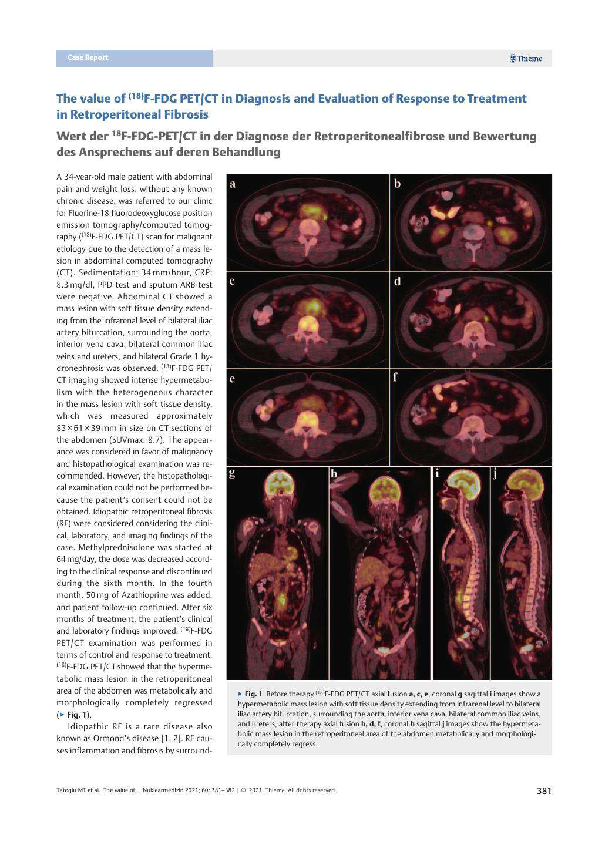 (PDF) The value of (18) F-FDG PET/CT in Diagnosis and Evaluation of ...