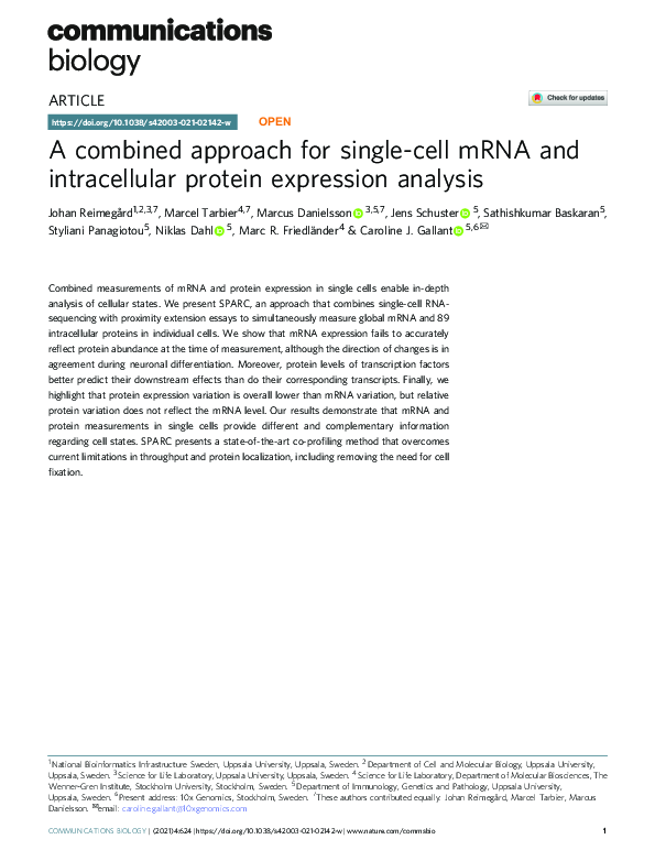 (PDF) A combined approach for single-cell mRNA and intracellular ...