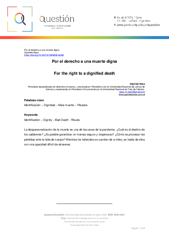 (PDF) Por el derecho a una muerte digna