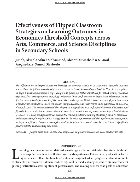 (PDF) Effectiveness of Flipped Classroom Strategies on Learning ...