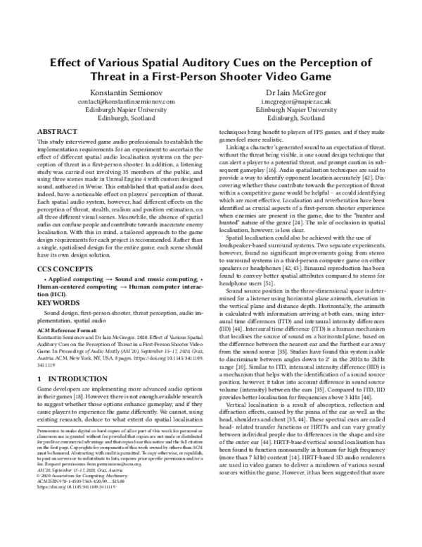 (PDF) Effect of various spatial auditory cues on the perception of ...